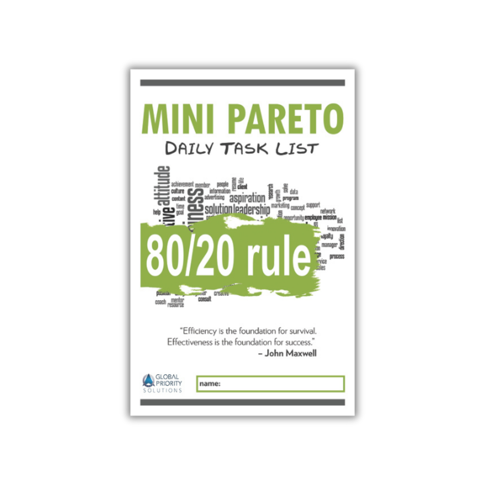 Mini Pareto—Daily Task List PDF